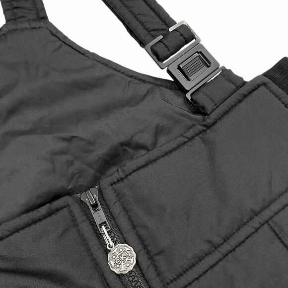 Vintage Skitique Ski Snow Bibs Mens Small Black Insulated Nylon Snowboarding - Picture 6 of 11